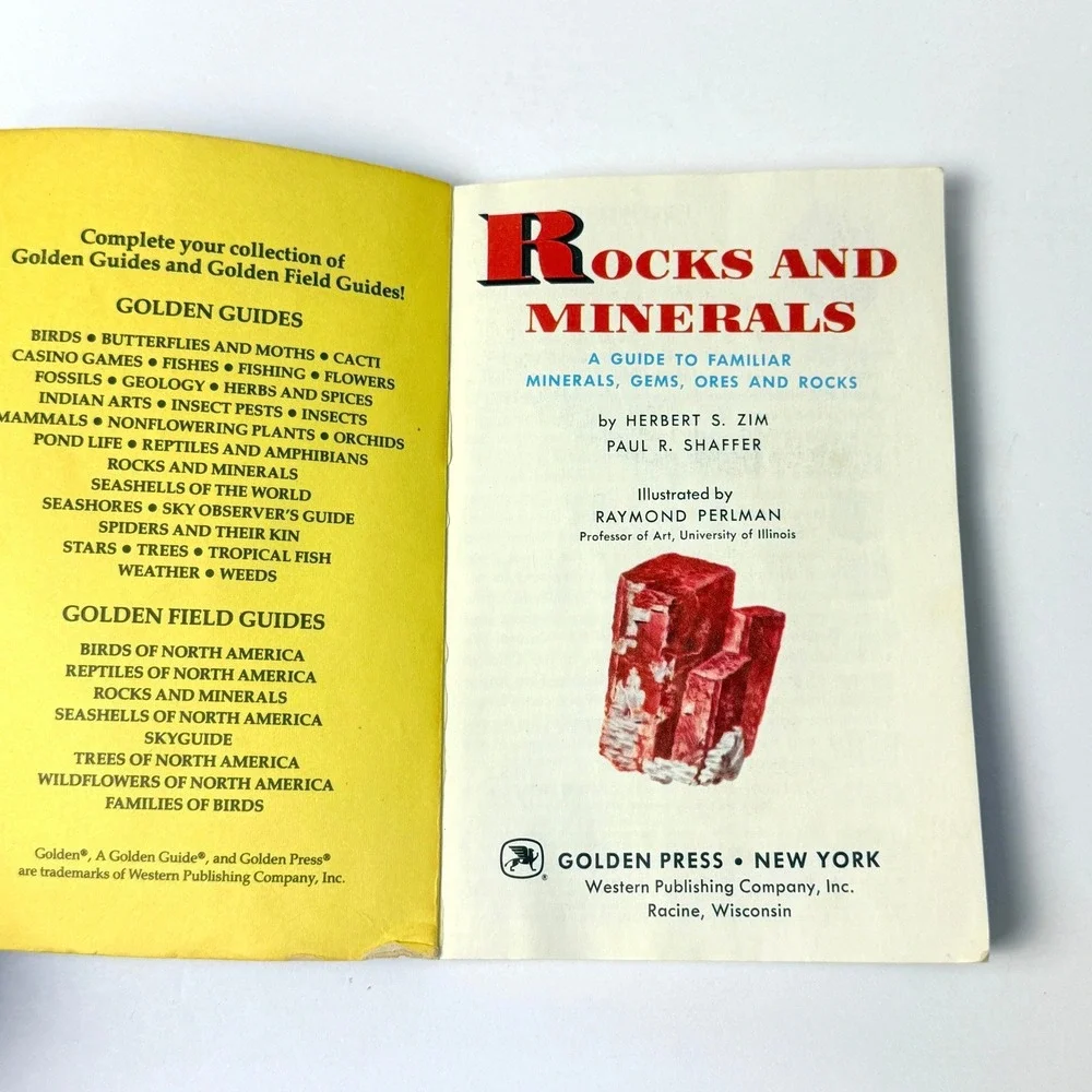 Rocks and Minerals Golden 1957 Vintage Paperback Nature Gemstones Field Guide